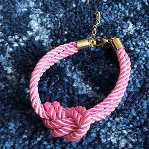 Retro Pink Rope Knot Summer Bracelet